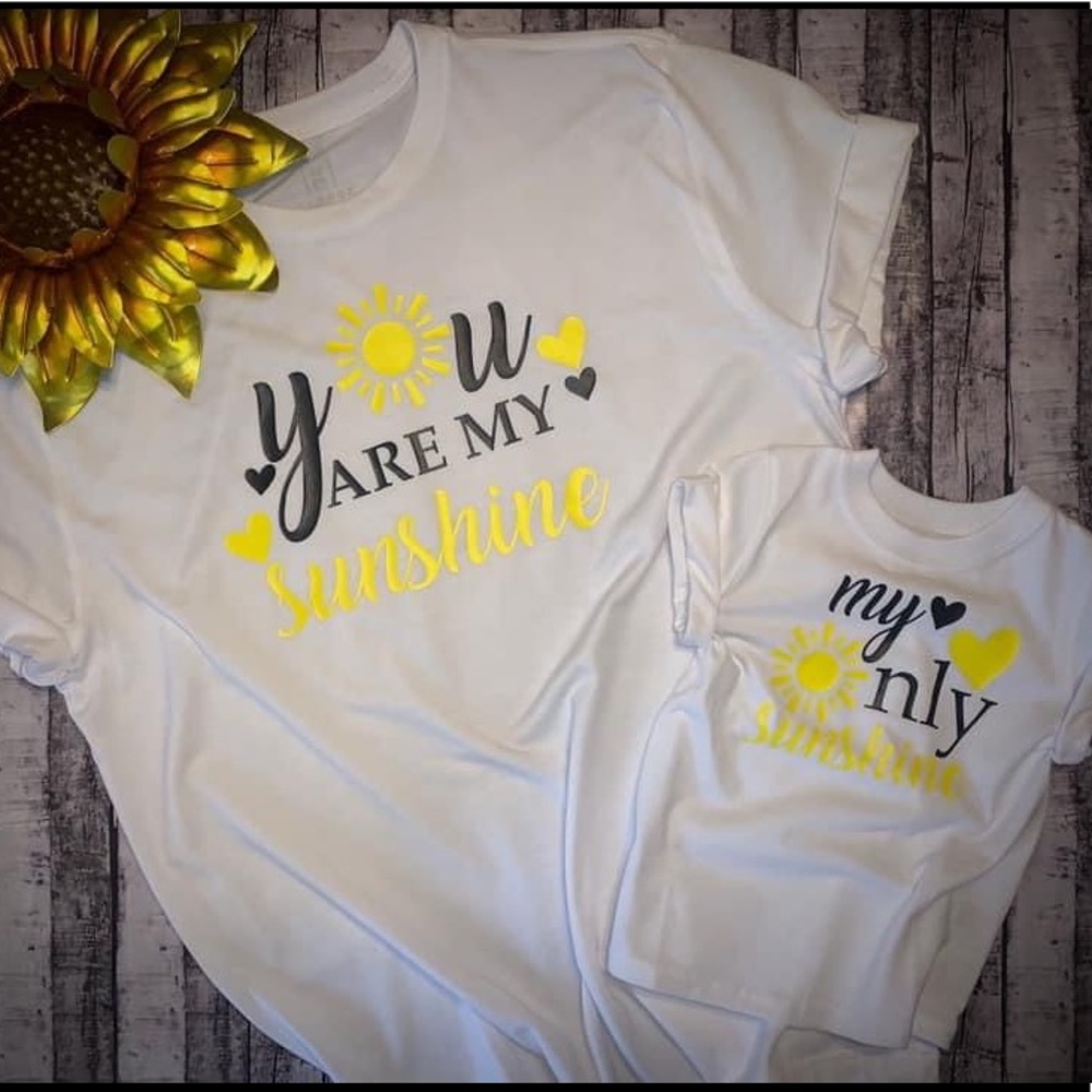 Custom matching “You are my Sunshine” Tees